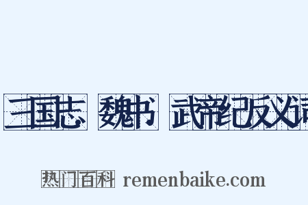 三国志.魏书.武帝纪反义词是什么意思的图片